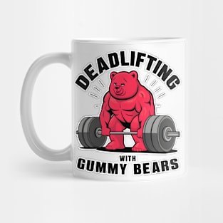 Deadlifting with gummy bears Tee for Fitness workout Junkies Mug